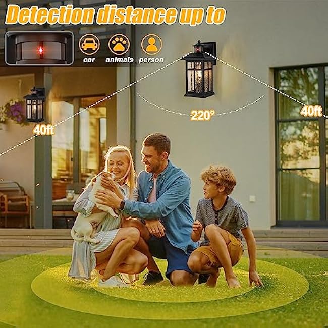 Outdoor Wall Lights Black Wall Mounted Motion Sensor Exterior Light Fixtures