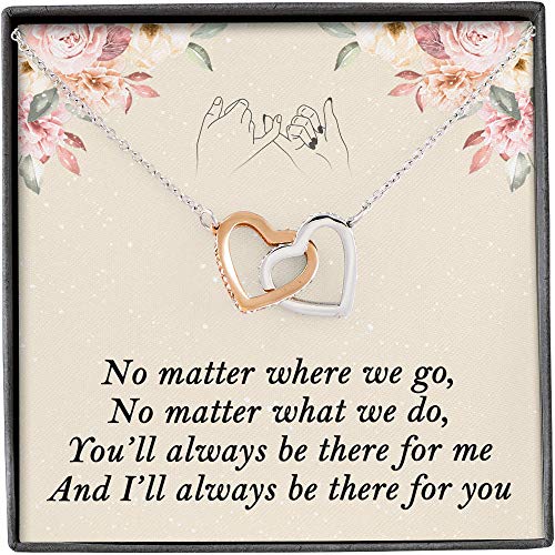 No matter where we go, No matter what we do Interlocking Heart Necklace