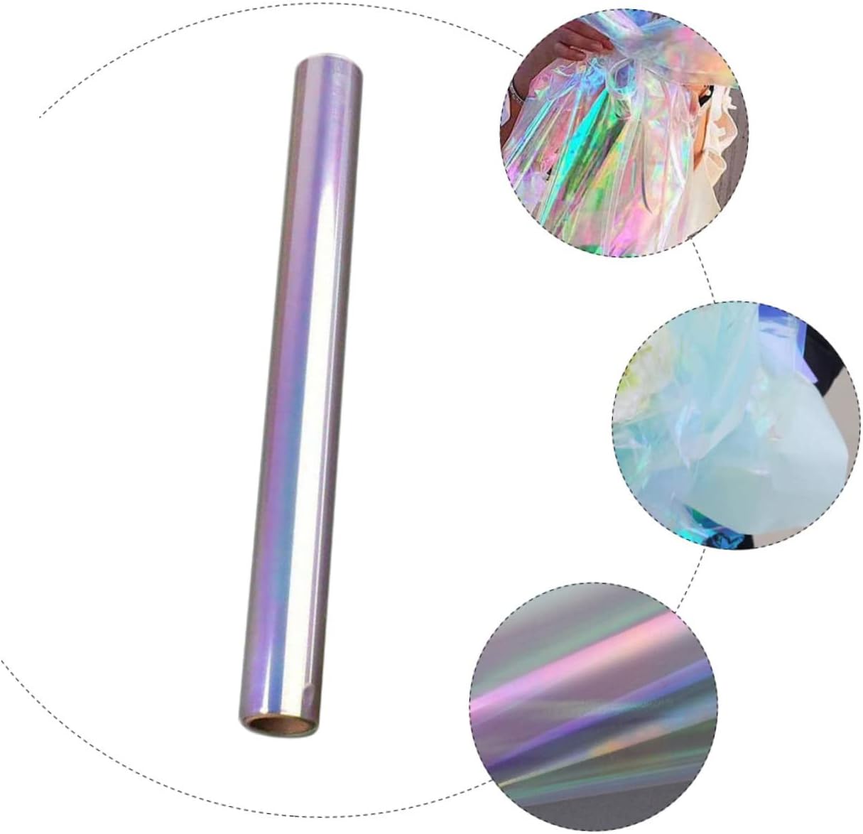 Ipetboom Iridescent Cellophane Wrapping Film Meters Rainbow Gradient Transparent DIY Flower Wrap Paper for and Bouquet Decoration