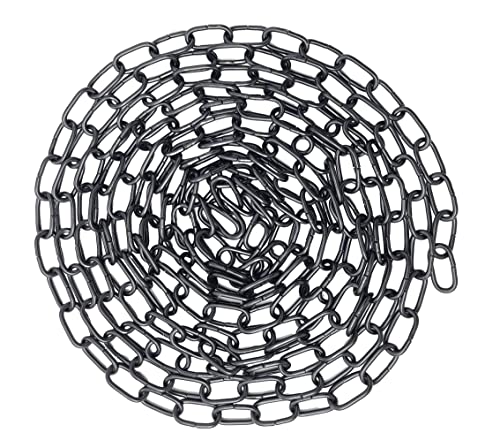 #100 X 10 Ft. Hobby/Craft Oblong Decorator Steel Chain, Black, 0.087" Diameter, 10Ft Length, 13 Lbs Load Capacity #TOP6