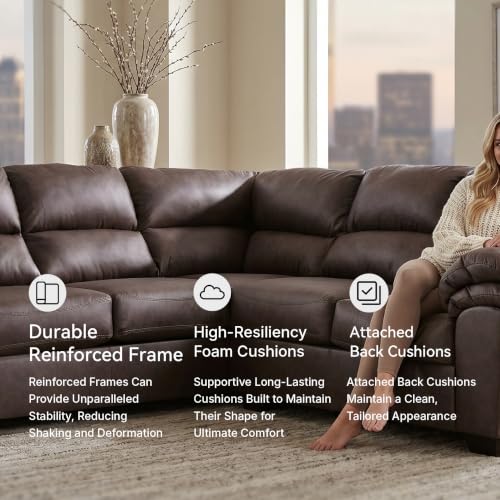 Image of Signature Design by Ashley 2-Piece Faux Leather Sectional Sofa, WalkerPoint