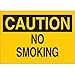 Brady 72285, 14" x 20" Fiberglass Caution No Smoking Sign, Black on Yellow, Pack of 5 pcs