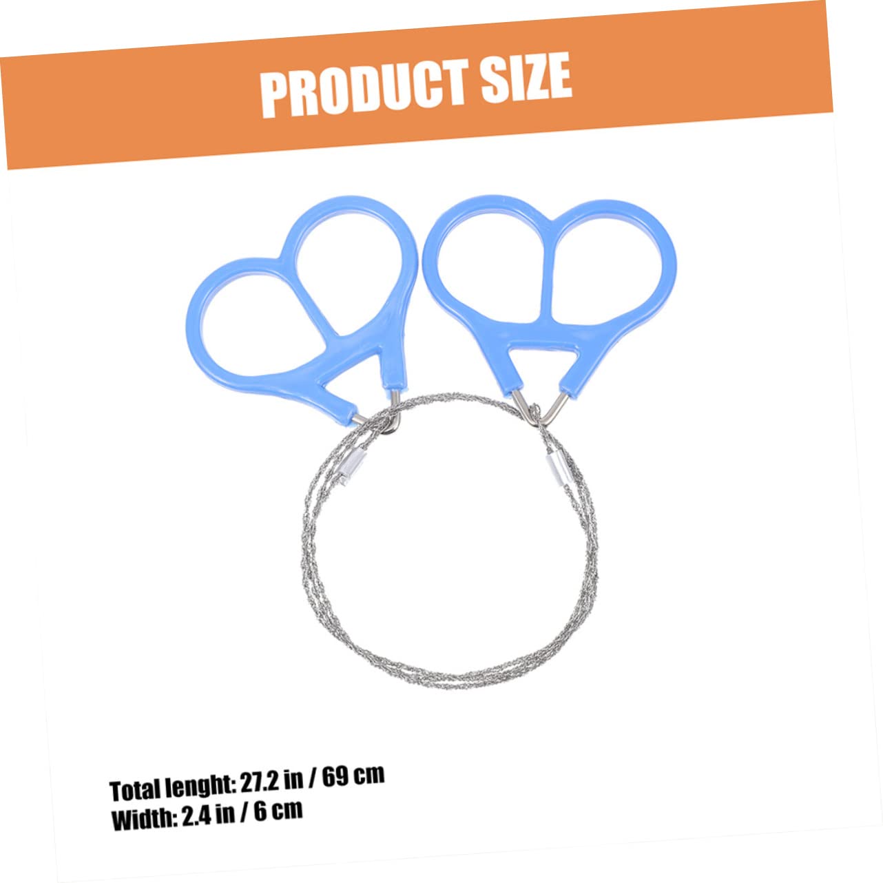 NUOBESTY 8pcs Stainless Steel Rope Saw Emergency Chainsaw for Outdoor Survival Camping Hiking Comfortable Cutting for and Gardeners