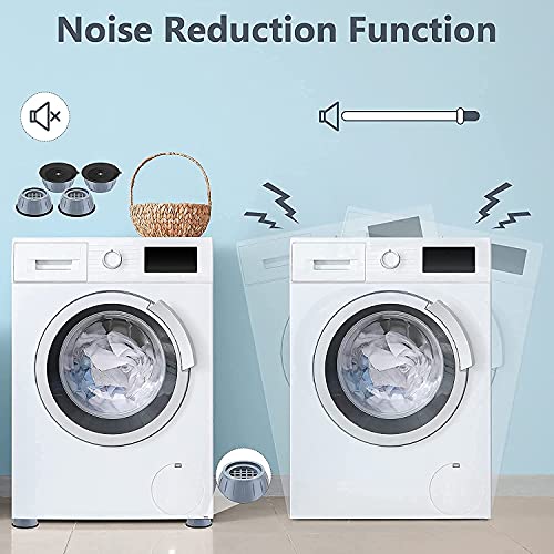 Image of MEXONIC 4Pc Anti Vibration Pads for Washing Machine and Dryer Shock Absorber Noise Cancelling Washer Support Anti Walk Heightening Pads with Suction Cup Feet Prevent Moving Shaking (Standard)