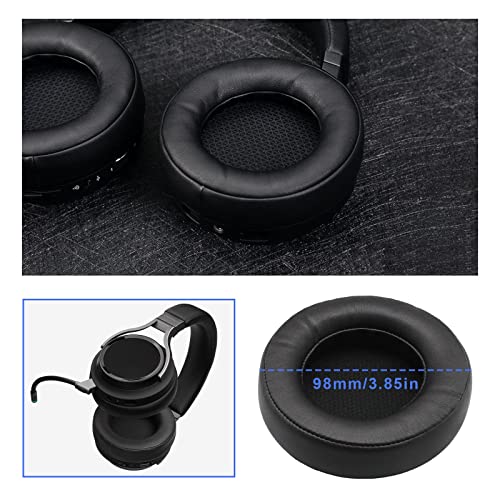 YINETTECH 1 Pair Earpads Ear Cushions Protein Leather Memory Foam Replacement Repair Parts Compatible with Corsair Virtuoso RGB Wireless SE Headphones Black - Image 3