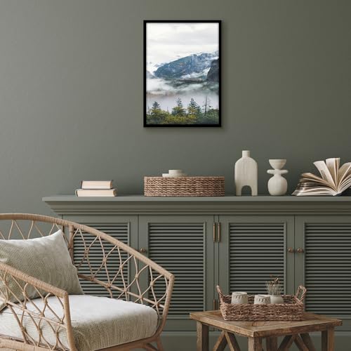 Image of Americanflat 35x49 cm Picture Frame with Polished Plexiglass - Streamline Collection - Thin Border Picture Frame for Wall Display - Hanging Hardware Included - Black