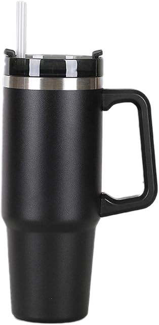 Cyhamse Stainless Steel Tumblers | 30oz Stainless Steel Bottle Vacuum Insulated Tumbler with Straw and Handle - Portable Travel Insulated Tumbler for Hot and Cold Drinks