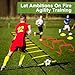 Ambifirner Agility Ladder Training Equipment Set - Agility Ladder(12 Rungs/20ft), 4 Speed Hurdles, 12 Training Cones, Jump Rope, Parachute for Speed/Soccer/Football Training with Carry Bag