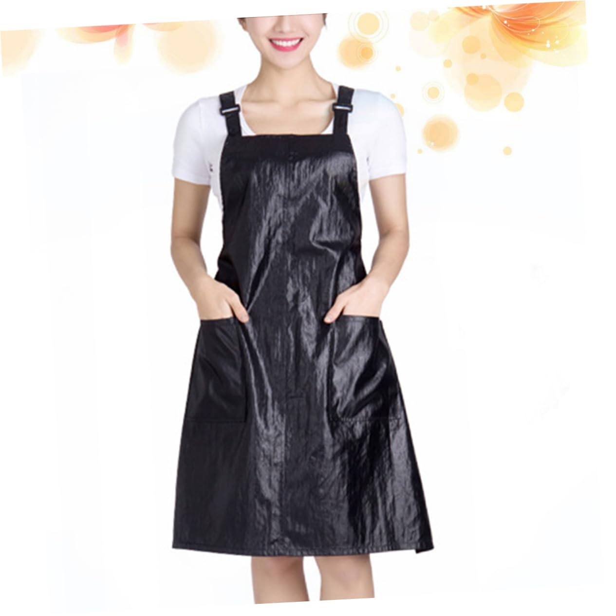 OSOLADY Apron Black Overalls Mens Overalls Waterproof Bibs Chef Bibs Hair Stylist Smocks
