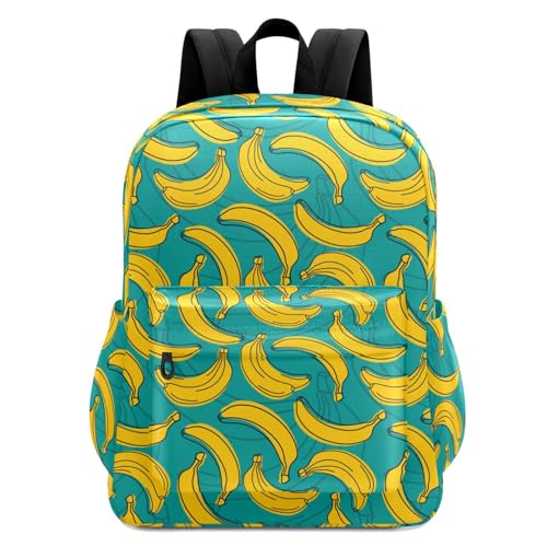 Backpack Summer Yellow Banana Large Canvas Durable Travel Shoulder Daypack for Unisex School Bookbag Beach Work Hiking Fit 16.5 Inch Notebook4
