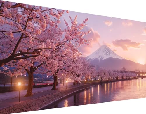 Broderie Diamant Mont Fuji 70x140cm : Créez une Décoration Zen pour Votre Chambre Intérieure