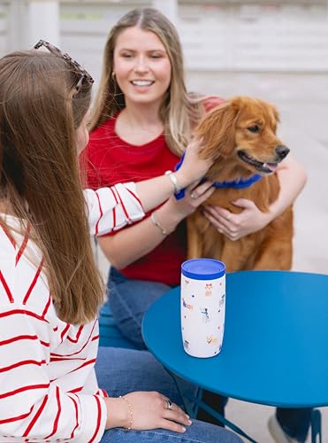 Image of Simple Modern 4th of July Signature Voyager | 16oz Travel Coffee Mug Tumbler with 360 Lid | Gifts for Women Men | Ceramic-Lined Insulated Stainless Steel Cold Brew Iced Coffee Cup | Patriotic Pets