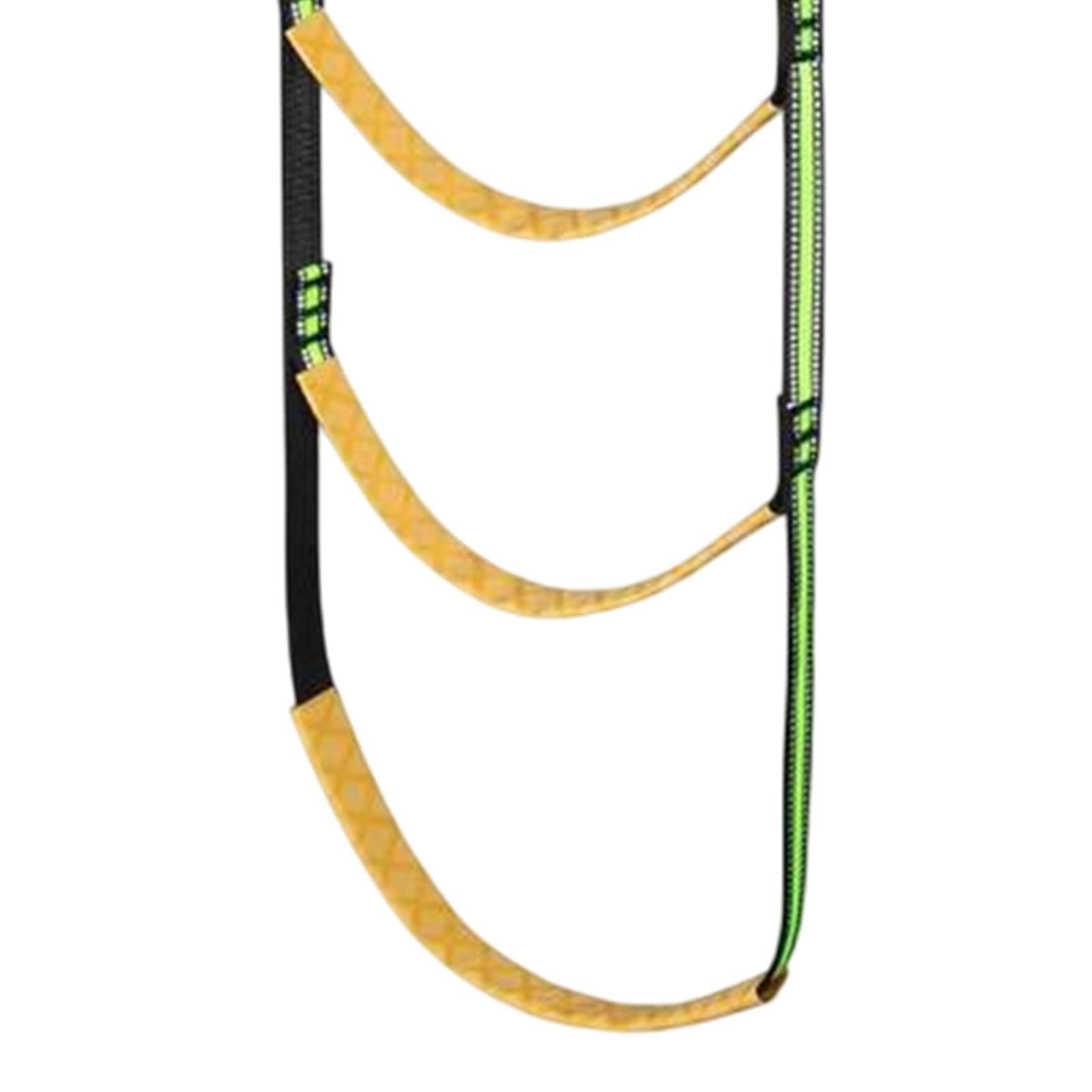 Vaveren Climbing Aider Rope Ladder Tree Climbing Gear Nylon Outdoor Sports with Reflective Strips Sturdy Portable Rope Aid Step Aider, 5 Step