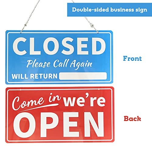 Open and Closed Sign Two-Sided PVC Open and Closed Sign with Metal ...