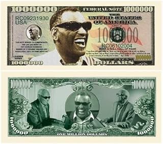 American Art Classics Ray Charles Million Dollar Bill in Currency Protector