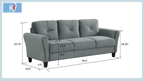 Miniatura 2 de Harper &amp; Bright Designs Juego de muebles de sala de estar, sofá con reposabrazos individual y sofá biplaza de dos plazas de tela de lino, juego de