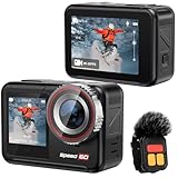 Hiicam Speed60 4kアクションカメラ ウェアラブルカメラ アクションカム 4K60FPS (EISオフ時)6軸手ぶれ補正 水中カメラ 本機防水10M 40m水中防水ケース 8倍ズーム 2.35" HDRタッチスクリーン 一体型リモコンとワイヤレスマイク付き 2150mAhバッテリー2個付き ワイヤレスマイク付き 遠隔操作リモコン付き アプリ対応 image