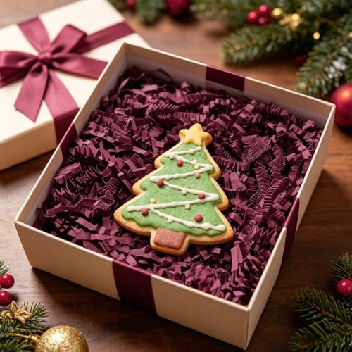 Image of Zankubom 1 /2LB Burgundy Crinkle Cut Paper Shred Filler Great for Gift Wrapping, Burgundy Basket Fillers, Birthday, Gift Wrapping, Anniversary, Valentine's Day Christmas Party Decor Filling Supplies