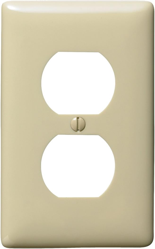 Bryant Electric NPJ8I 1-Gang 1-Duplex Nylon Wallplate, Ivory