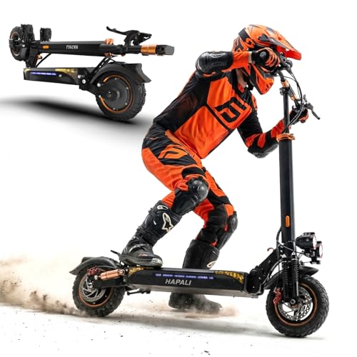 Off Road Electric Scooter, 1200W Motor, 31Miles Range,11' All Terrain Tire Offroad Scooter for Adult, E-Scooter with Double Suspension & Side Light