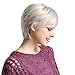 Emmor Short Silver Grey Human Hair Wigs for Women Blend Pixie Cut Wig With Bang Light Weight,Natural Daily Use Hair