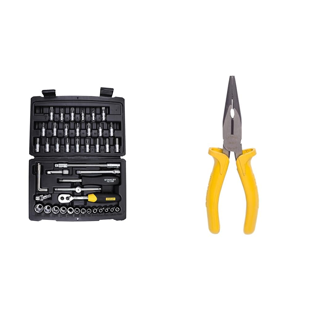 STANLEY STMT72794 1/4'' Square Drive Metric Socket Set with Double Nickel Chromium Alloy (46-Pieces)