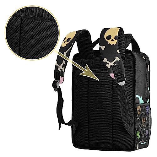 Sac à dos confortable garçon réglable avec imprimé crânes fun
