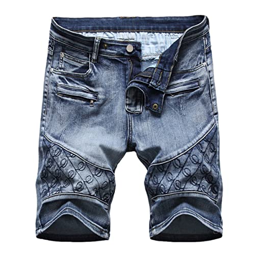 Jean court déchiré premium en coton bermuda d'été homme style 395