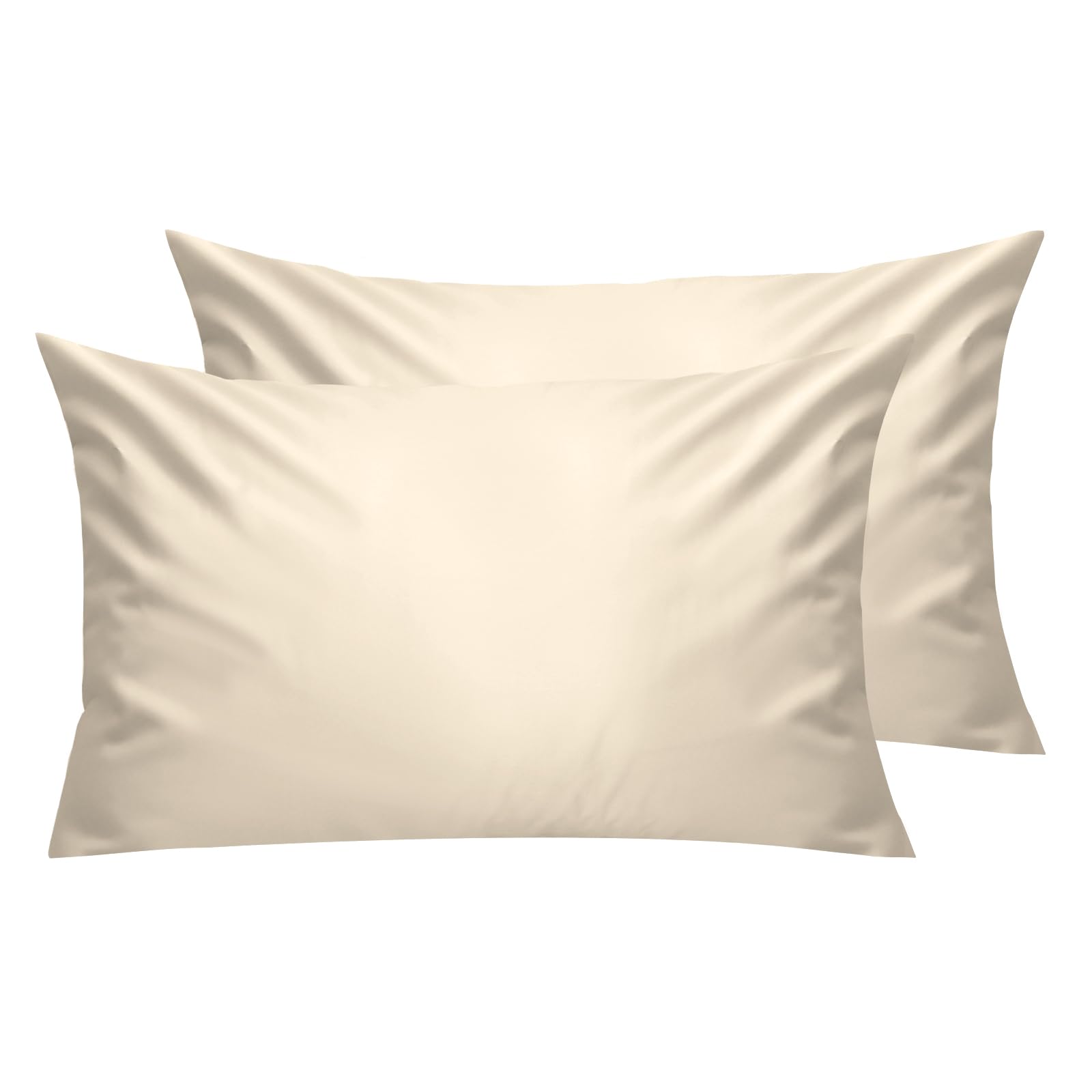 Lirex Pillow Cases Set of 2, 300 Thread Count 100% Cotton Pillow Covers, Breathable and Soft, 50 x 75 cm, Cream White โ image 1