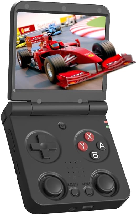 Miyoo Flip V2 Retro Handheld Gaming Console with Metal Hinge, 3.5'' 640*480 IPS Screen Linux System Portable Video Game Emulator Hand Held Console with HDMI