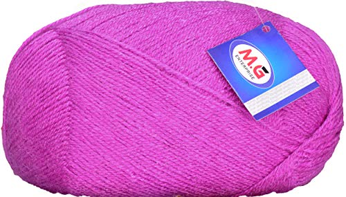 Image of M.G Enterprise Jupiter Purple (400 gm) Wool Ball Hand Knitting Wool /Art Craft Soft Fingering Crochet Hook Yarn, Needle Knitting Yarn Thread Dyed