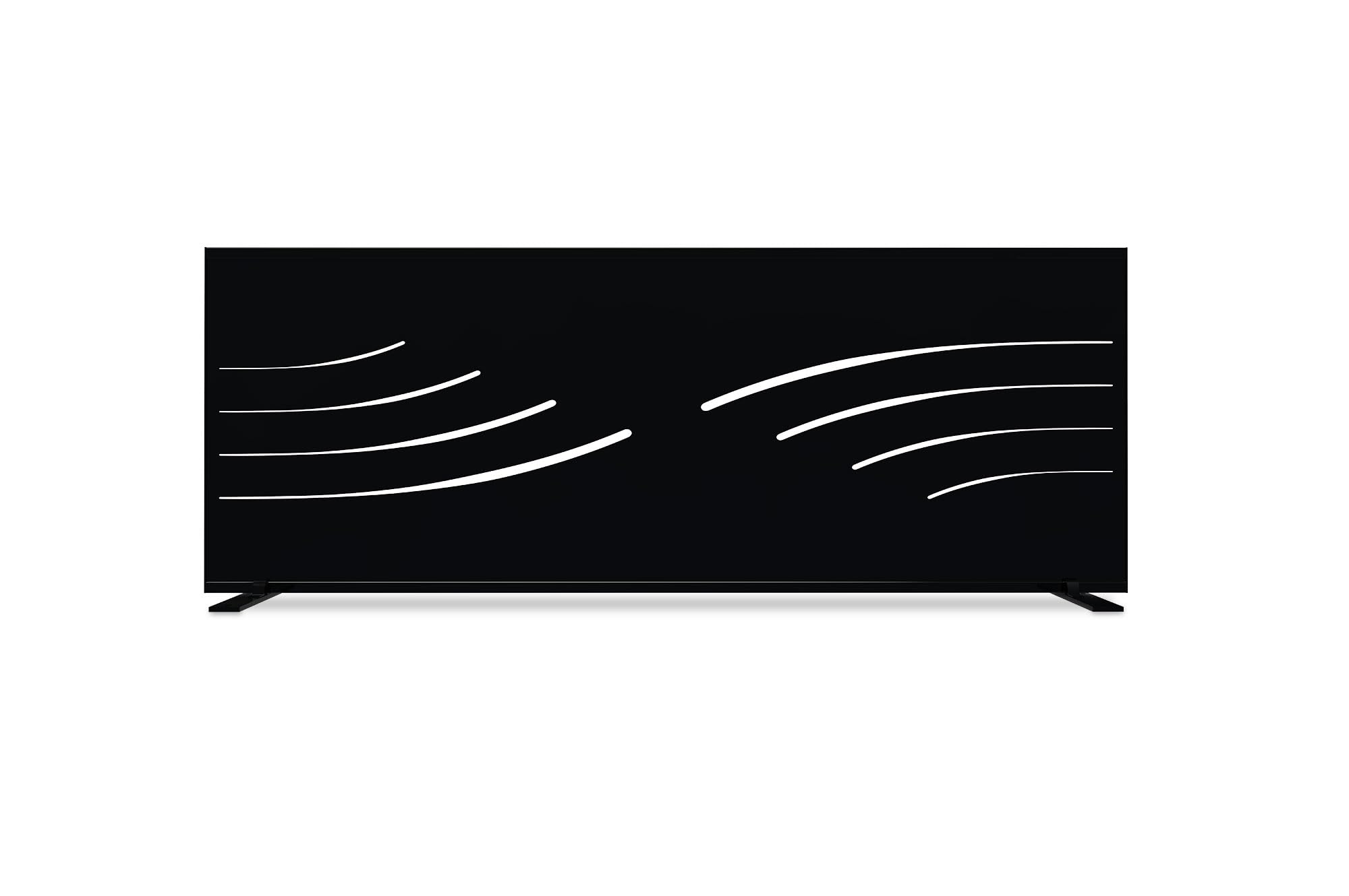 CASANOOV Panneau Décoratif Extérieur VELETA160x60 cm 1,6x0,6 m 1 m² Acier Noir Motif Nature Intégral Brise Vue Jardin Terrasse Occultation Design Résistant Durable Fixation Sol Mur Pieds Inclus