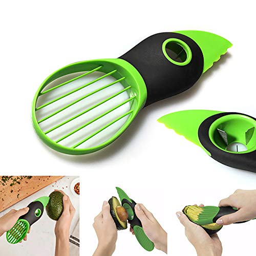 Avocado slicer, 3 In 1 Avocado Slicer Avocado Cutter Fruit & Vegetable Peeler Kitchen Tools, Avocado Cutter Green