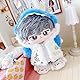 niannyyhouse 20 cm große Plüschpuppenkleidung, blaue Hai-Jacke, Kapuzenpullover, Schuhe, 20,3 cm, Puppenzubehör, Verkleiden (blau)