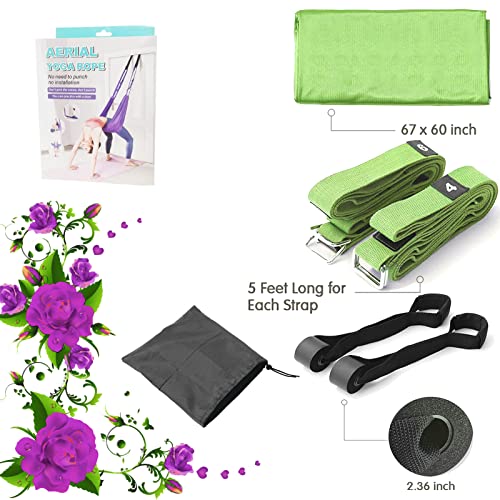 Leg Stretcher Strap Adjustable Fitness Band For Waist Trainer Stretching Door Swing Flexibility Tensile Trainer With Carrying Pouch For Yoga Practitioner Ballet Dancer Gymnastics Exercises (Green) #TOP1