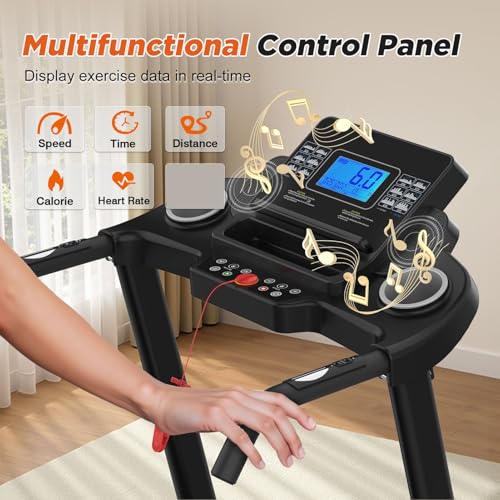 Image of 15% Auto Incline Folding Electric Treadmill, 3.25HP, 8.5 MPH Max Speed, 400LBS Heavy Duty Capacity for Home & Office