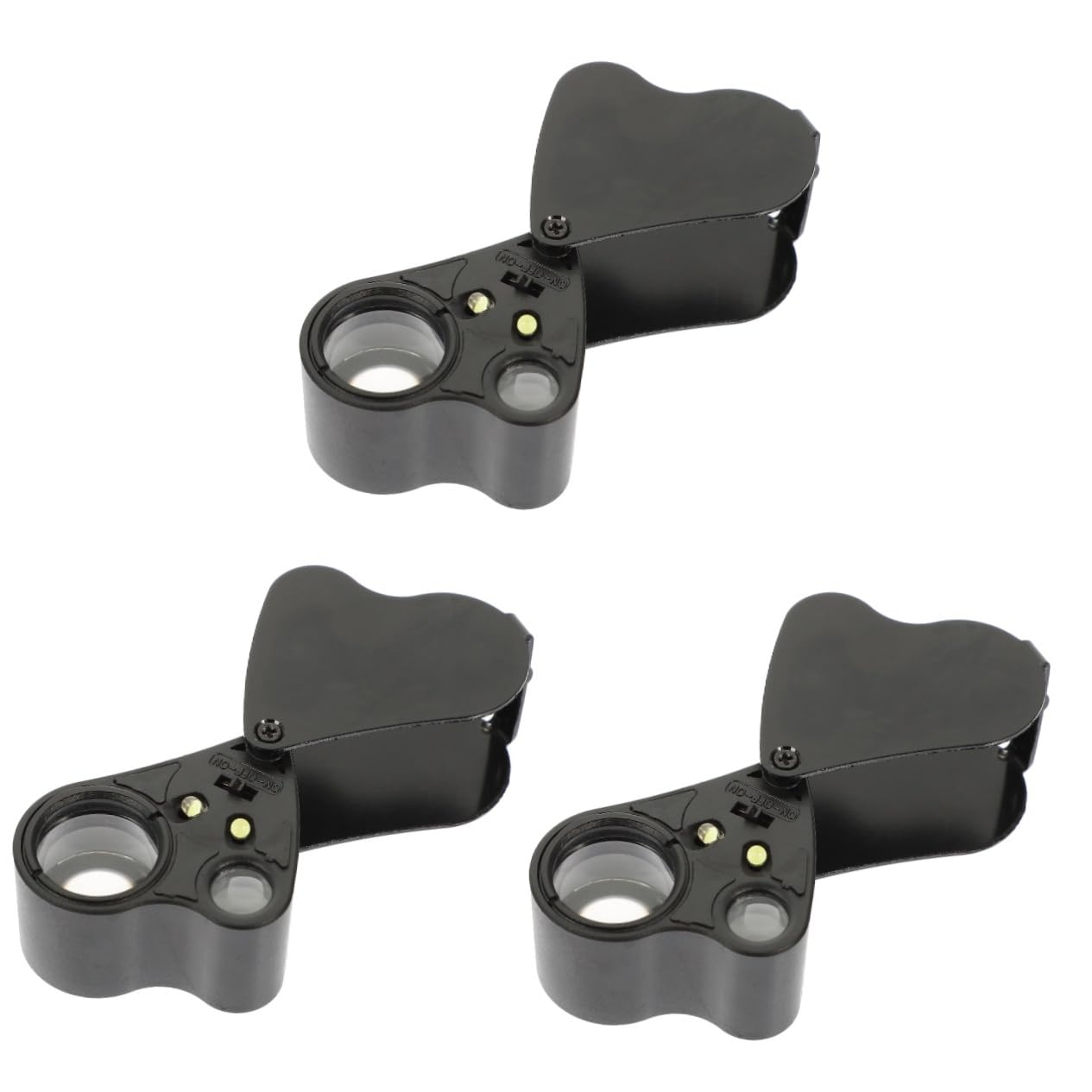 Loupes pour bijoux Lurrose lot de 3 avec éclairage LED grossissement 30x 60x