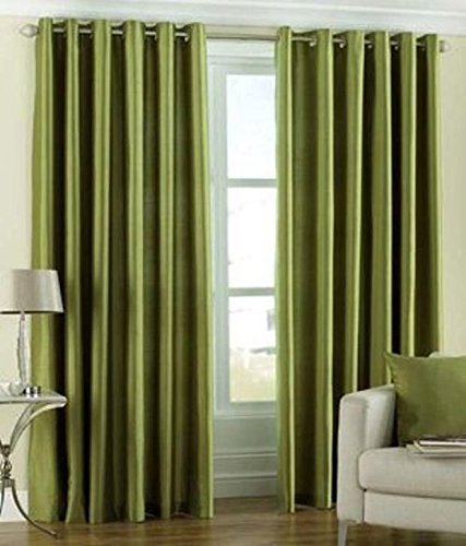 Valasquez Solid Curtains for Window 5ft Pack of 2 | Polyester Eyelet Curtain Drapes for Living Room Bedroom Hall | Panels for Home Office, 4 x 5 Feet, Grey Color