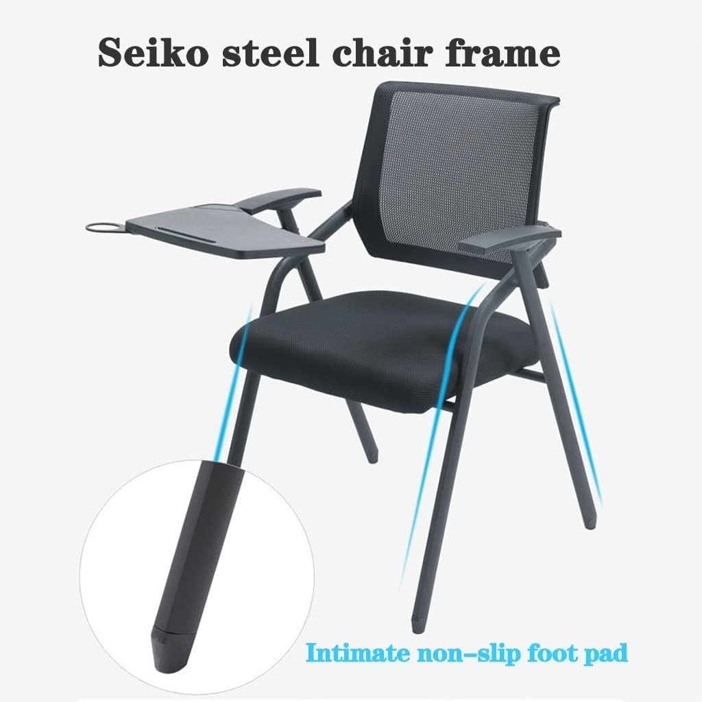 Mesh Folding Chairs with Right Handed Tablet Arm - Padded Student Chair with Desk Attached, Nesting Chair with Mesh Back Tablet Arm - Perfect for Classroom or Office Use