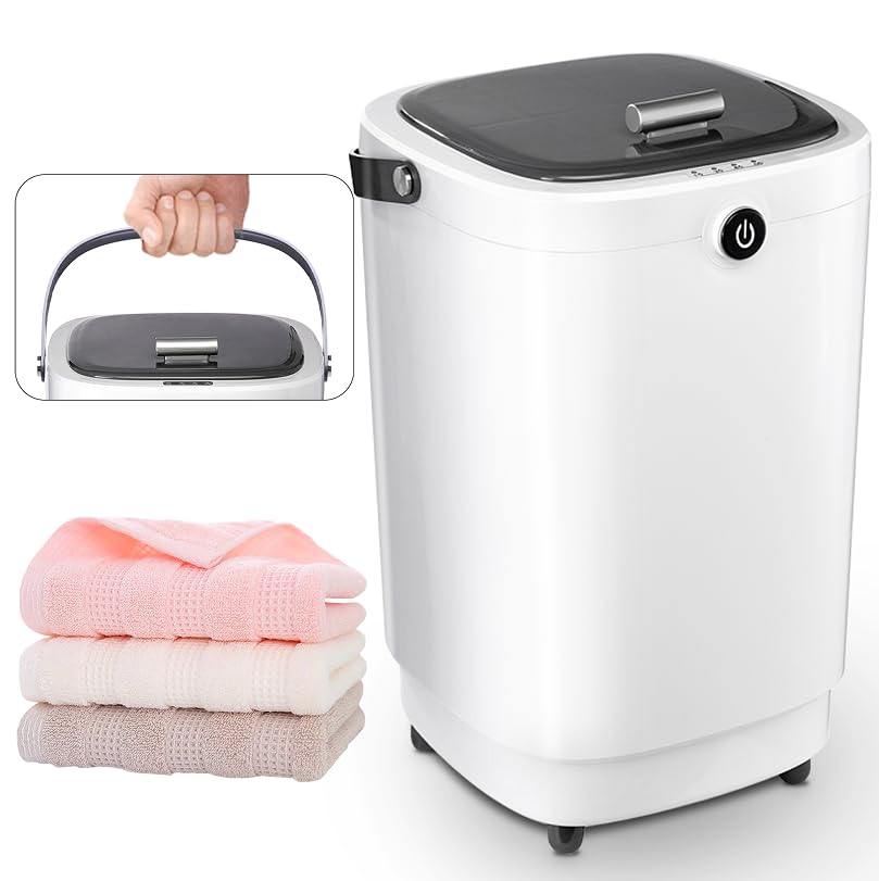 Large Towel Warmer 20L Towel Warmers for Bathroom with 15/30/45/60 Appointment, Portable Handle Towel Warmers Bucket Fits Up to Two 60"X80" Oversized Towels, Bathrobes, Blankets, Grey