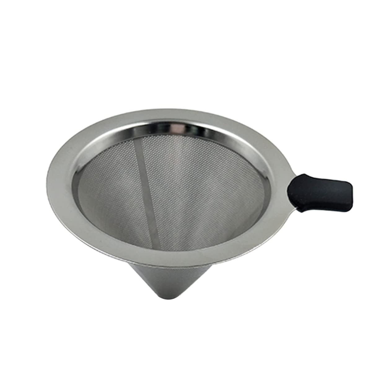 Uonlytech 2pcs Stainless Funnel Dripper Reusable Single Serve Coffee Filter for Smooth Brewing Mesh Design