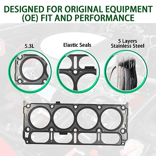 Image of MLS Cylinder Multi Layer Head Gasket 12622325 26744PT 2PCS for GM Chevrolet GMC Silverado 1500, Suburban, Tahoe, Sierra 1500, Yukon, Yukon XL 2014-2022, Gen V 5.3L L82 L83 L8B L84 OHV Engines