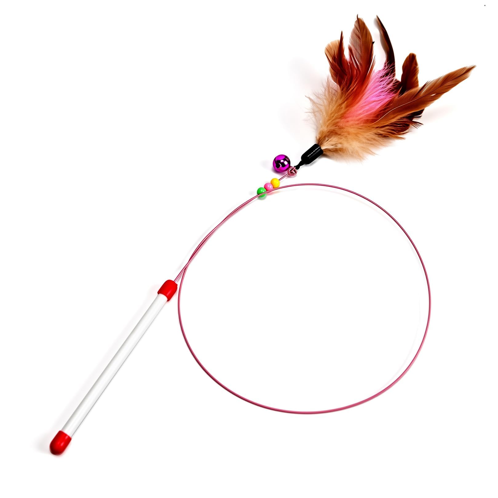 SGETHCH Interactive Cat Feather Teaser Wand with Bells for Indoor Cats