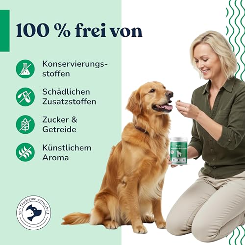 Hundesnacks mit Grünlippmuschel & Lachsöl – getreidefreie Kauartikel für Welpen, ausgewachsene Hunde und Senioren – sorgfältig hergestellte Leckerlis für aktive Vierbeiner, ca. 70 Stück