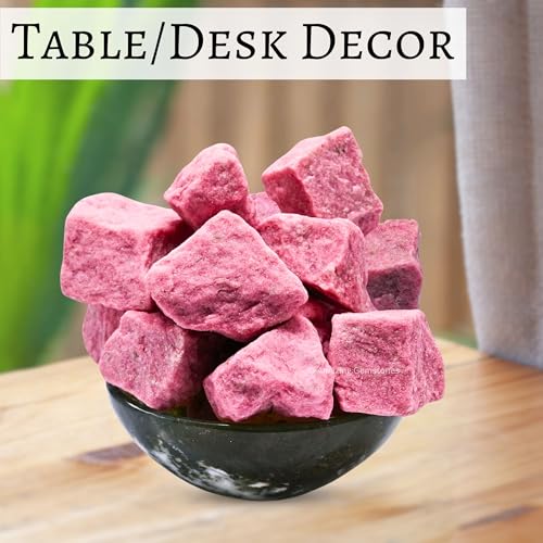 Image of Amazing Gemstone Thulite Raw Crystals and Healing Stones, Natural Rocks for Tumbling and DIY Raw Stones and Crystals (2 Pieces)