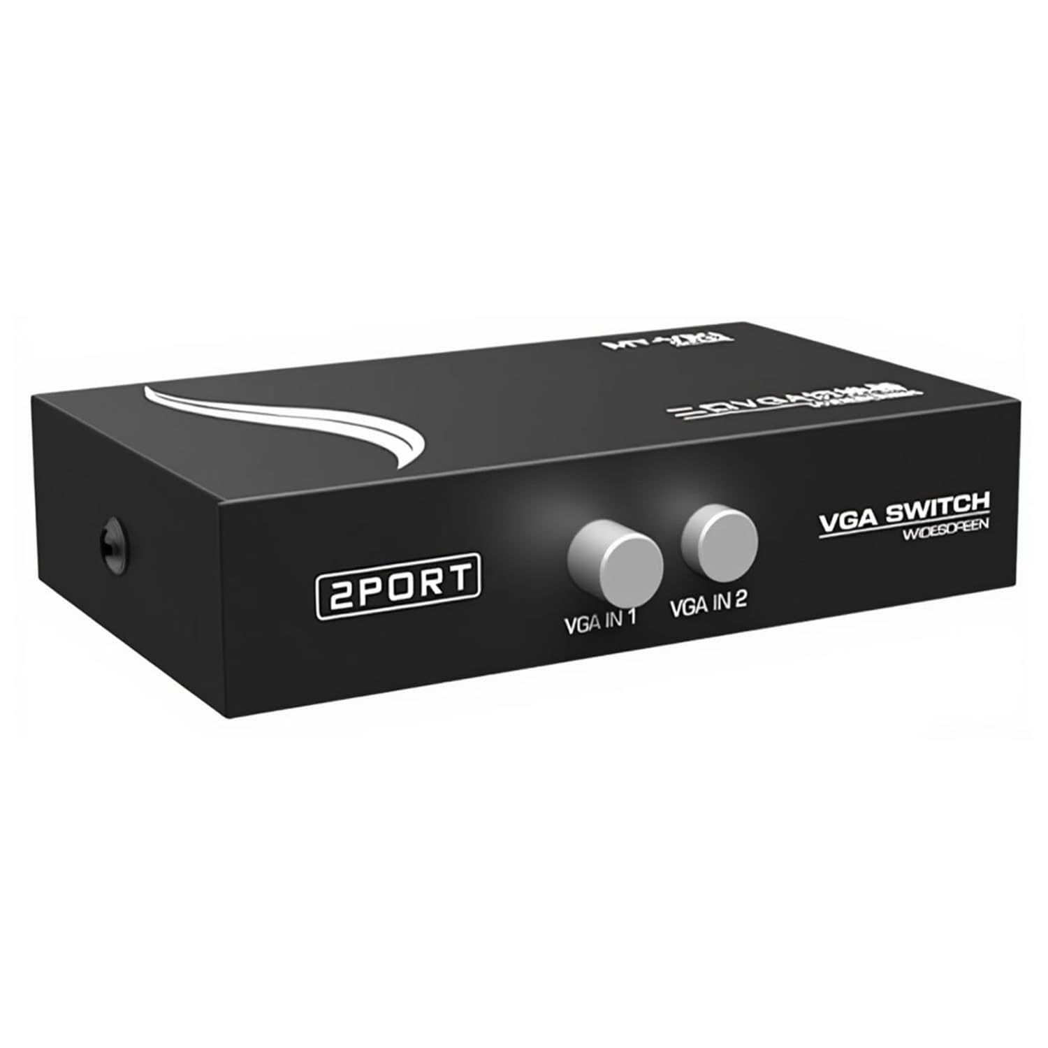 2 Port VGA Switch Video Selector Switcher Box 15 Pin VGA 2 in 1 Out Switcher Two Way Video Switch for PC TV Monitor - Black