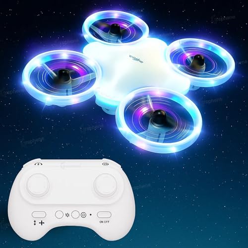 Image of GRAPHENE Mini Drone LED Remote Control Rechargeable RC Drone For Kids with multiple Led shows Auto Hovering Headless Mode 3D Flips & Throw To Go Gift Toys for Boy Girl Indoor Flying Toy