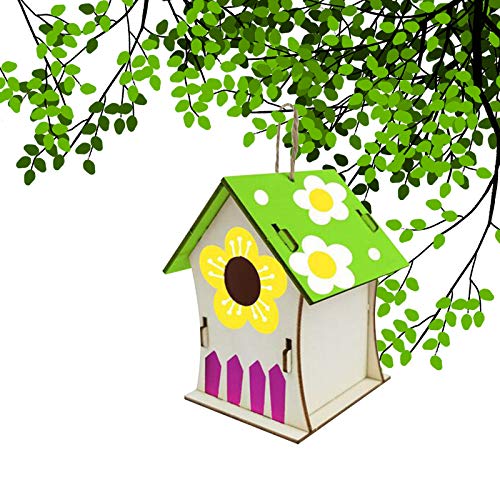 BLIBUNALA DIY Huis Vogel Hand Houten Ambachten Decoratie Home Set 30ML Geschilderd Patio Gazon & Tuin Antiek Glas Kolibrie Feeder (veelkleurig, One Size) - Image 4