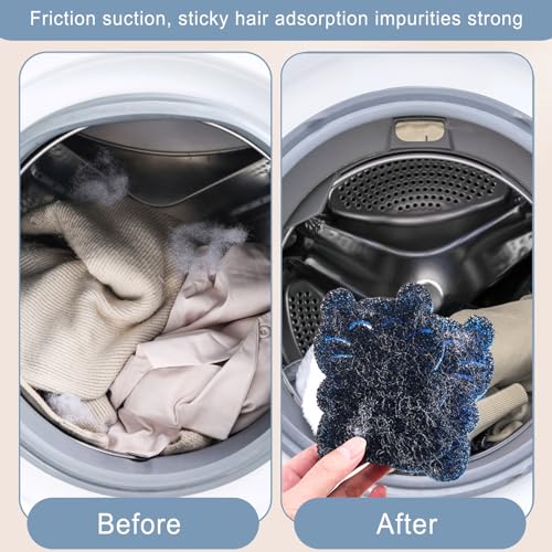 Image of Pet Hair Remover for Laundry, 10 PCS Dog Hair Remover for Laundry, Hair Remover for Laundry Reusable, Clothes Anti-Winding Adsorption, Dog and Cat Hair Remover (Kitten Shaped)