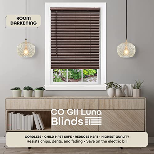 PowerSellerUSA Achim Home Furnishing Cordless GII Luna 2" Slat Mahogany Venetian Window Blinds 29" W x 64" L - Image 2